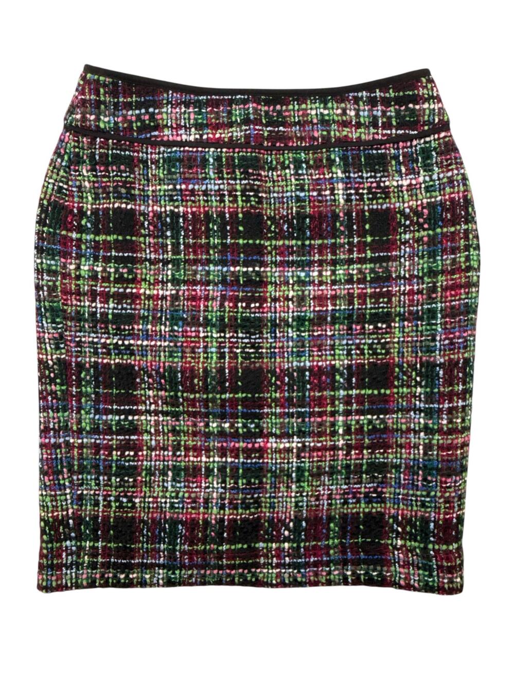 Talbots Pencil Skirt Tweed Textured Black Rainbow Wool Blend Lined Womens 6P
